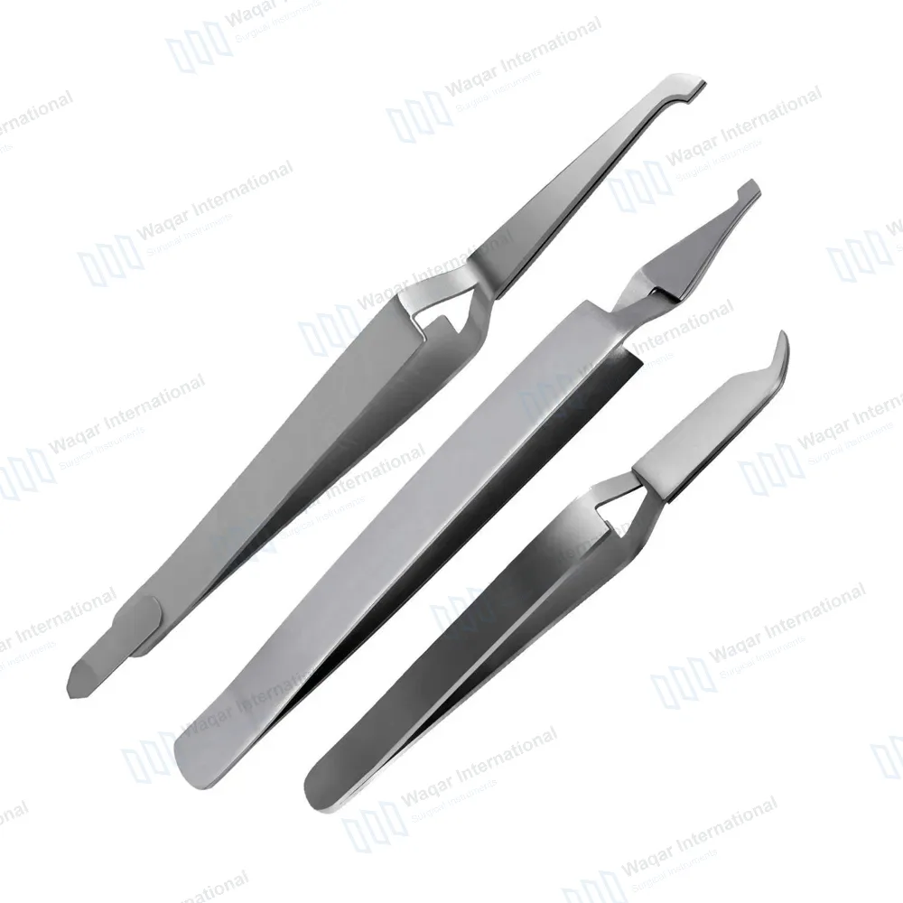 3 Pcs Dental De Bonding Bracket Placement Reverse Action Tweezers Set