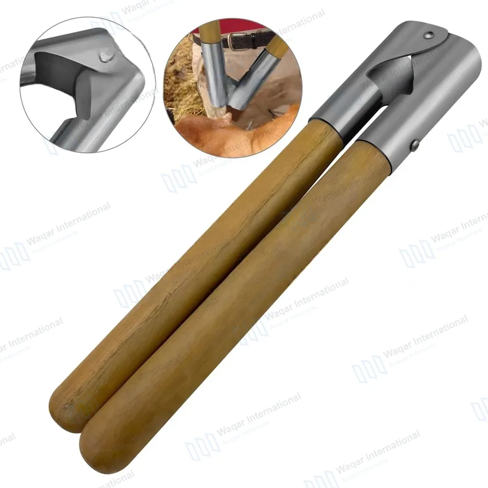 Calf Dehorner Horn Cutter 13″ Sharp Blades with Wooden Handle