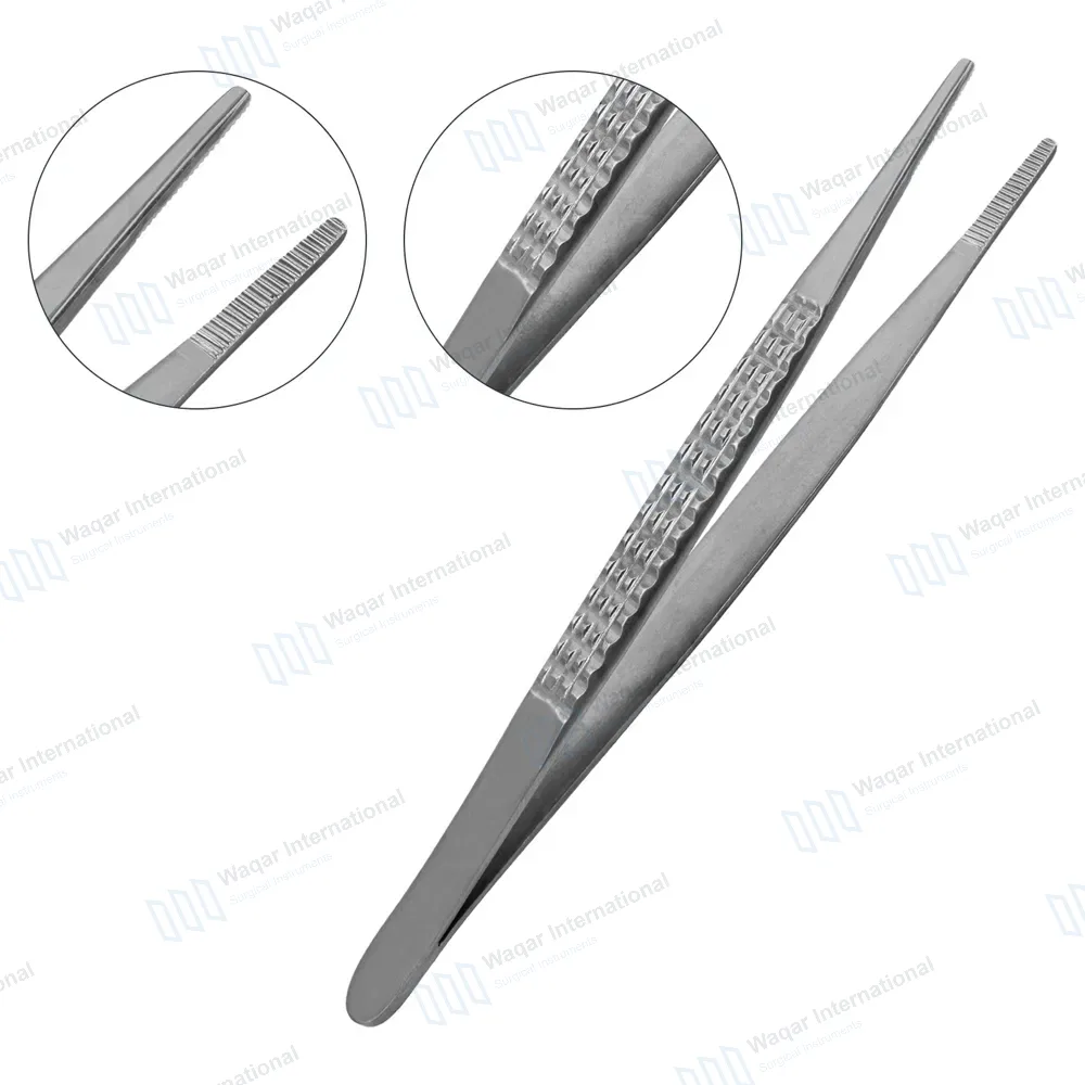 Bonney Dressing Forceps 7″ Serrated Tips