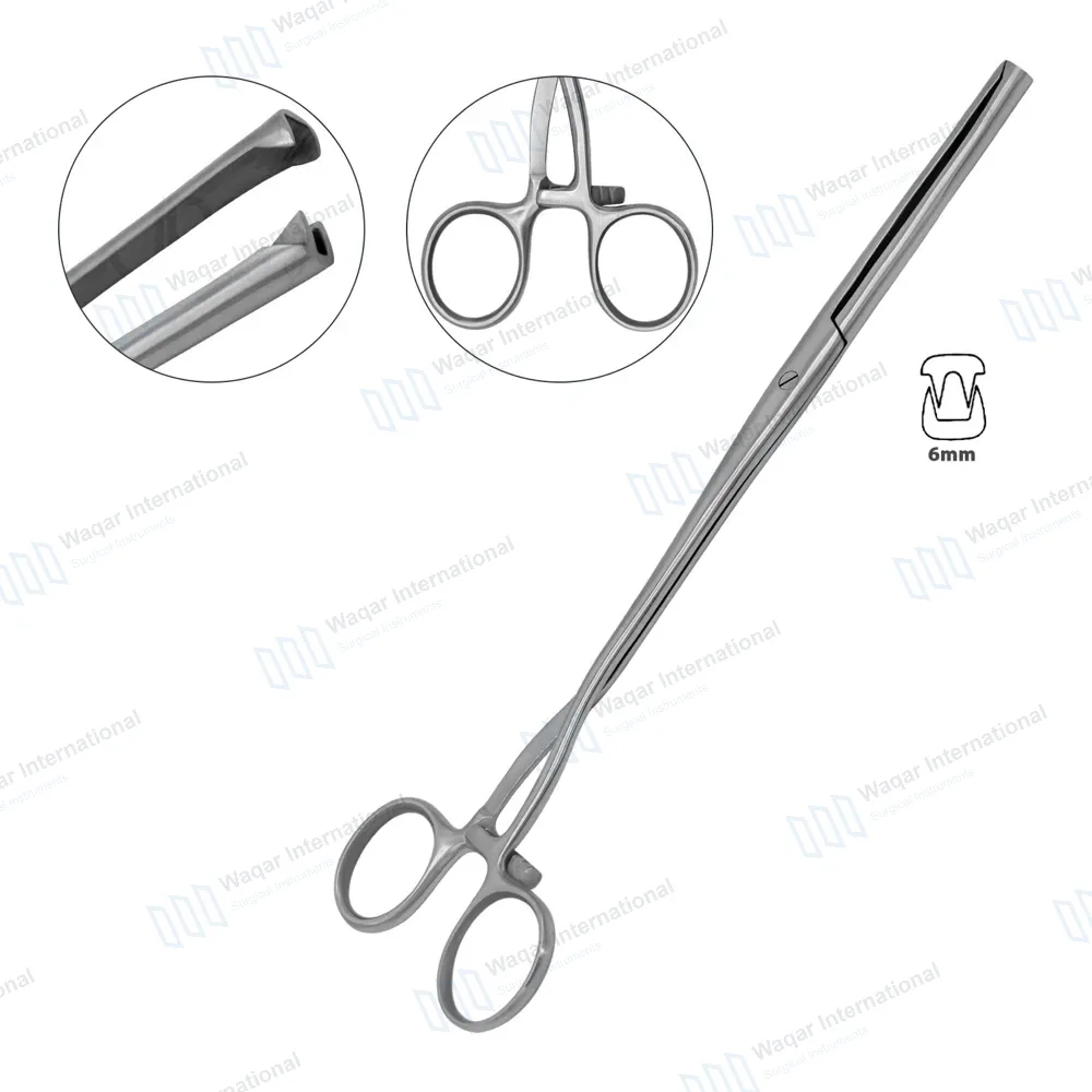 Museux Tenaculum Forceps 6mm Wide 2×2 Teeth 9.5″ Straight