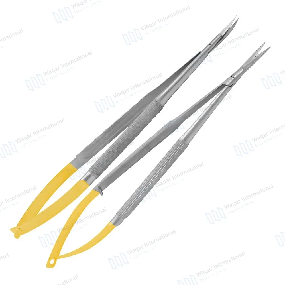 2 Pcs T/C Castroviejo Scissors 7″ Straight & Curved Set