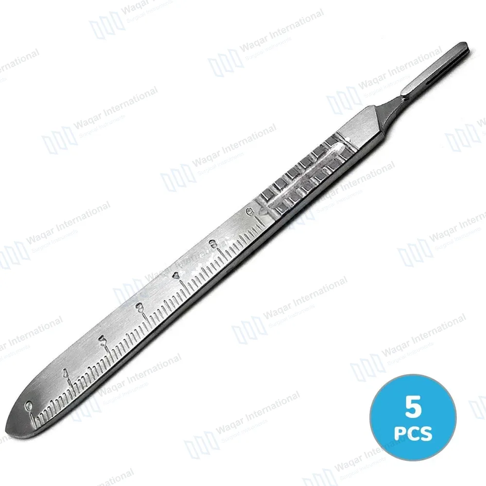5 Pcs Bard Parker Scalpel Handle #4 with Ruler