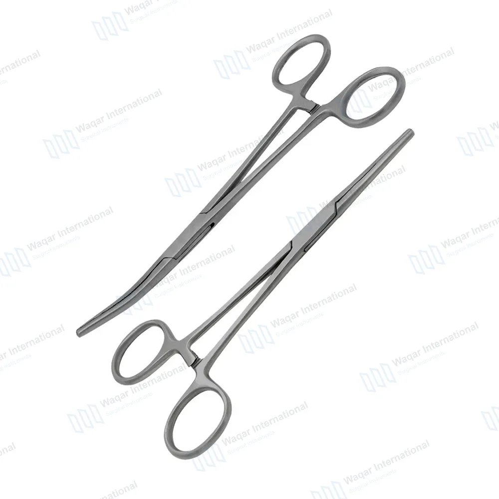2 Pcs Carmalt Forceps Set 8″ (20.3cm) Straight & Curved