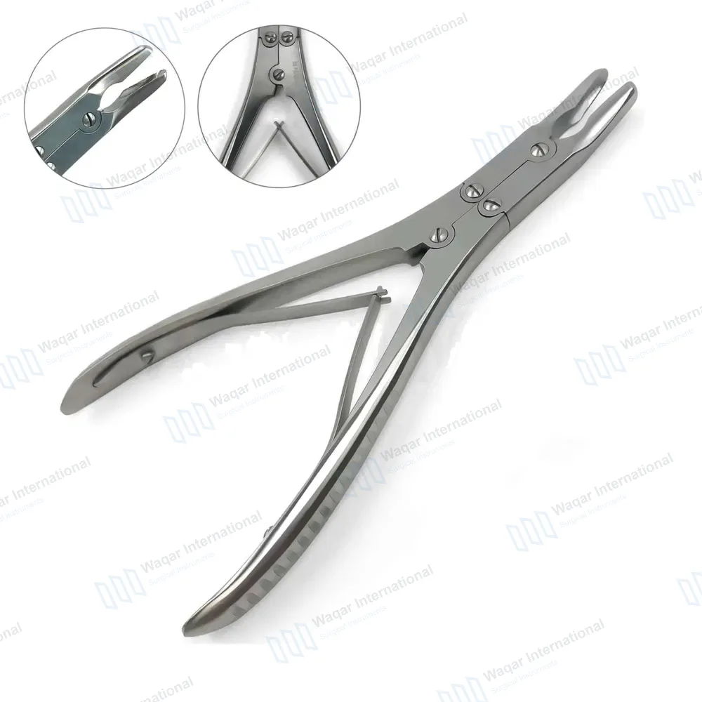 Ruskin Bone Rongeur 6″ Curved 3mm Bite Double Action