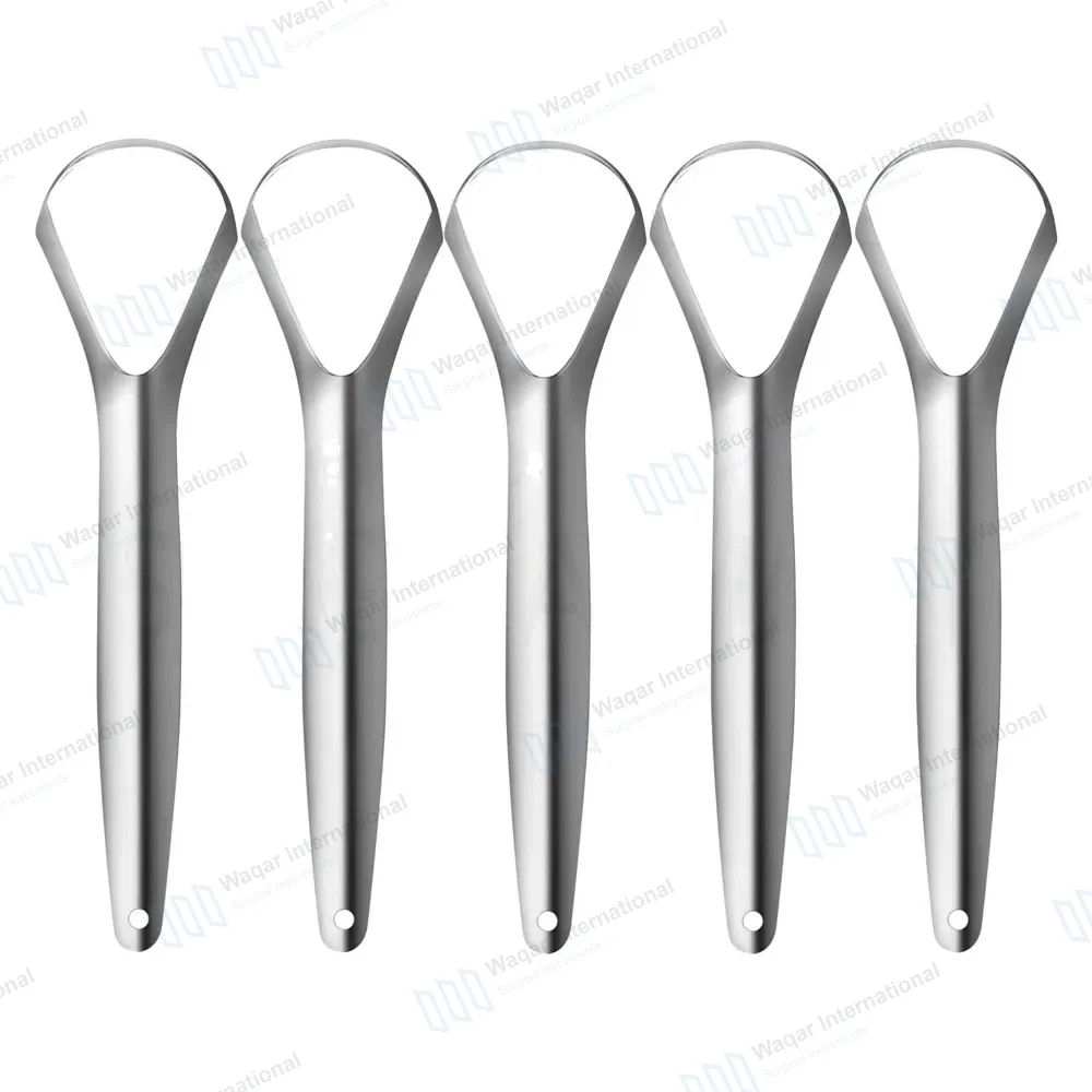 5 Metal Tongue Scraper Cleaner 6″ Oral Hygiene Care Tool