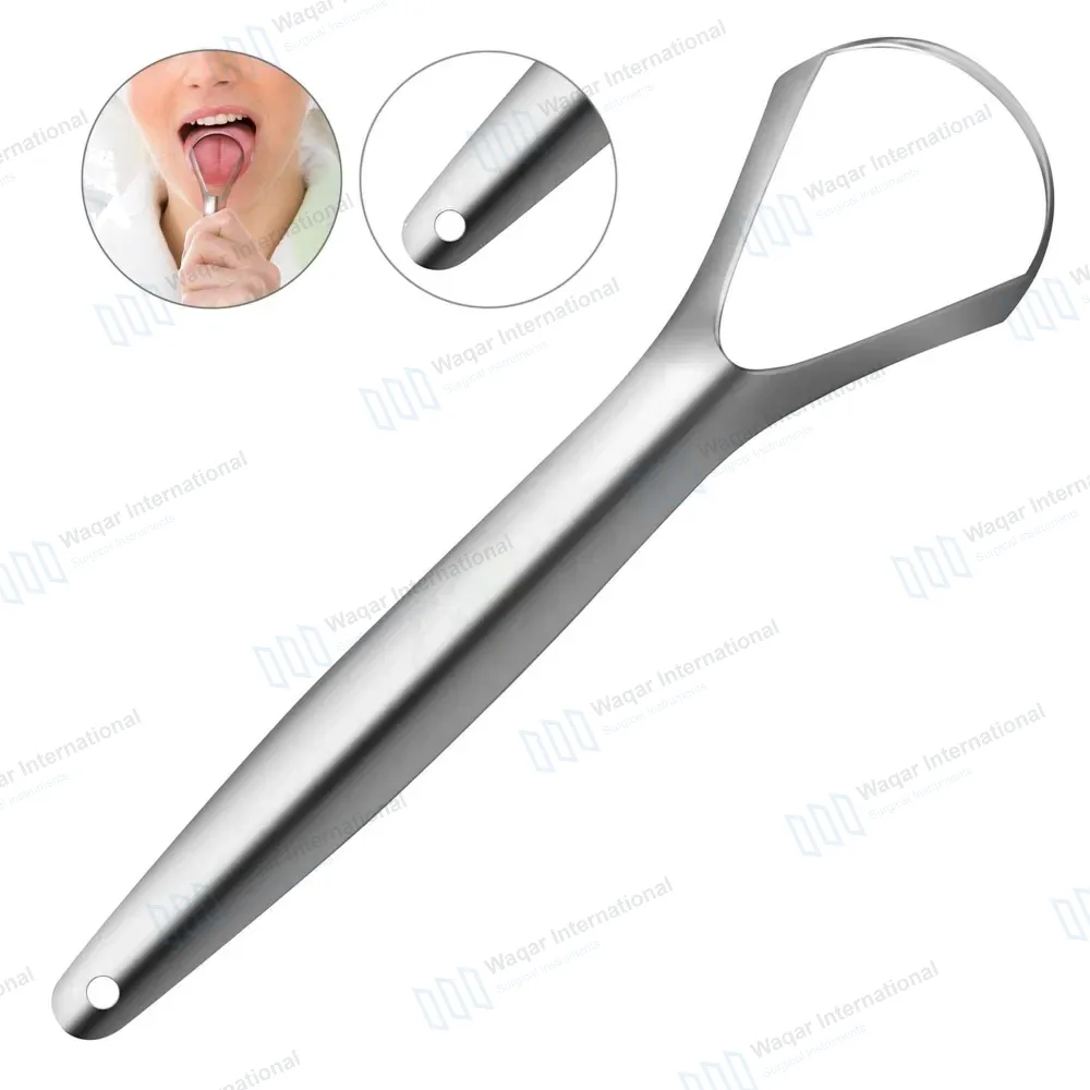Metal Tongue Scraper 6″ Oral Hygiene Care Tongue Cleaner