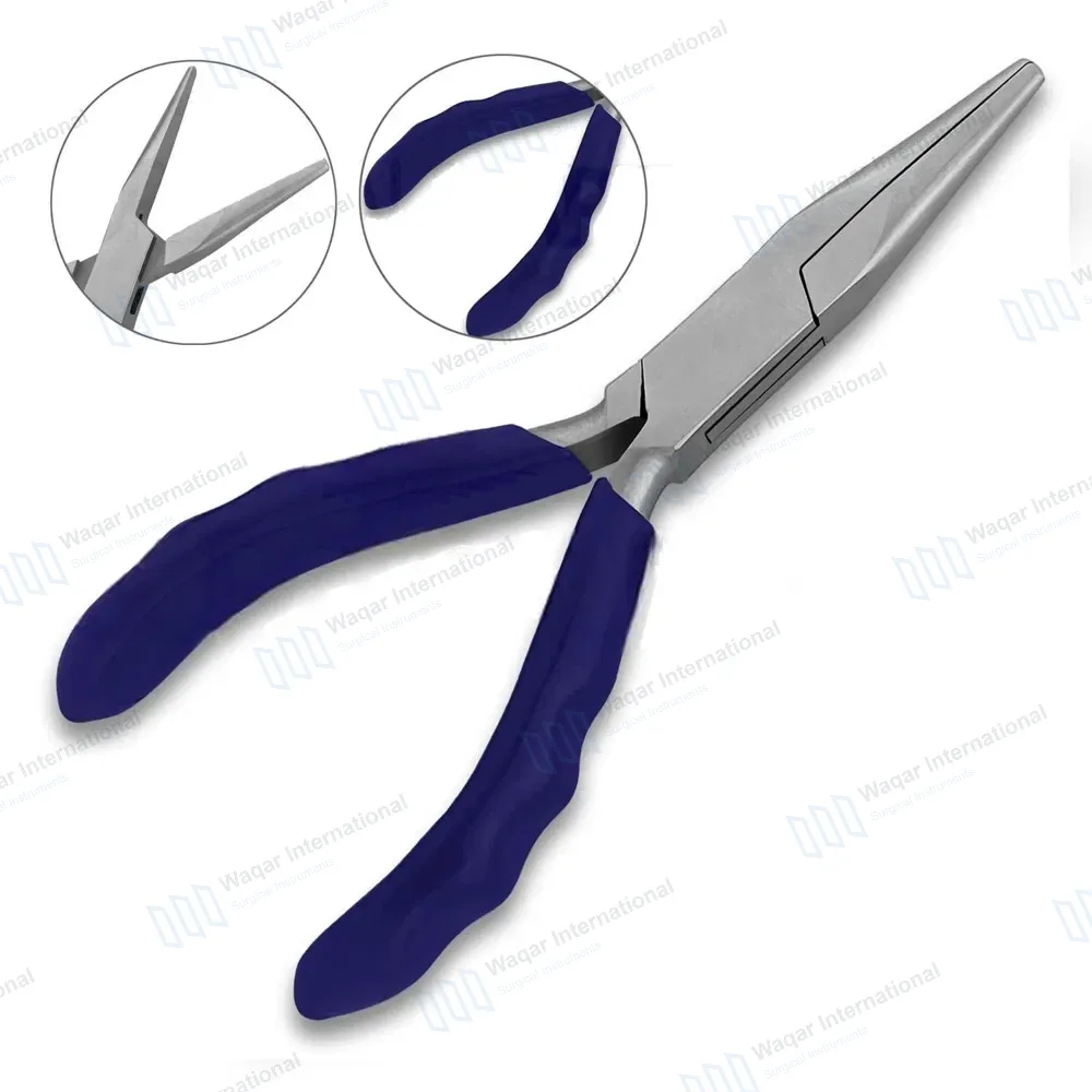 Chain Nose Jewelry Plier 4.5″ Long Jaws with Blue Grip Handle