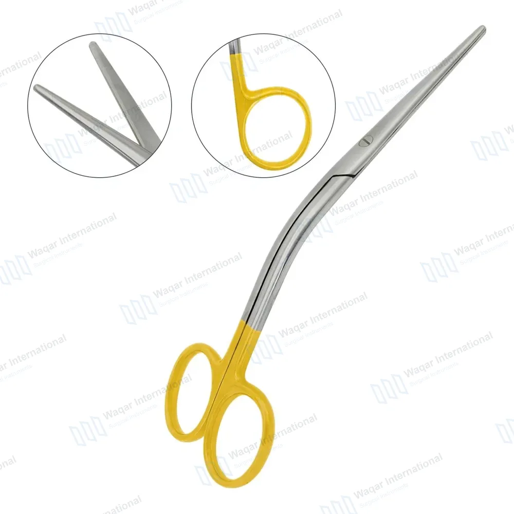 T/C Cottle Dorsal Scissors 6″ Angled Shanks with Gold Handle