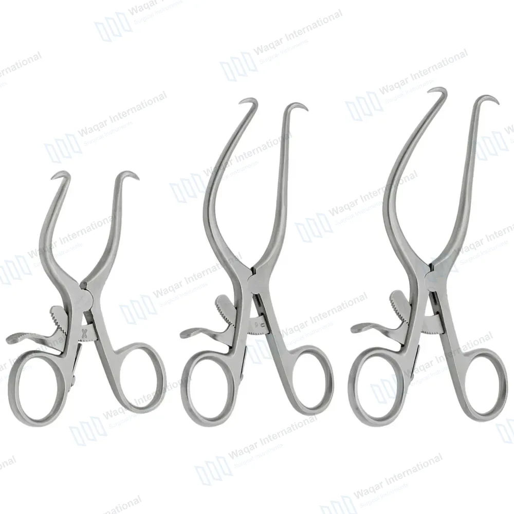 3 Pcs Gelpi Retractor Set 3.5″, 5.5″ 7″ Sharp Tips with Grip Lock
