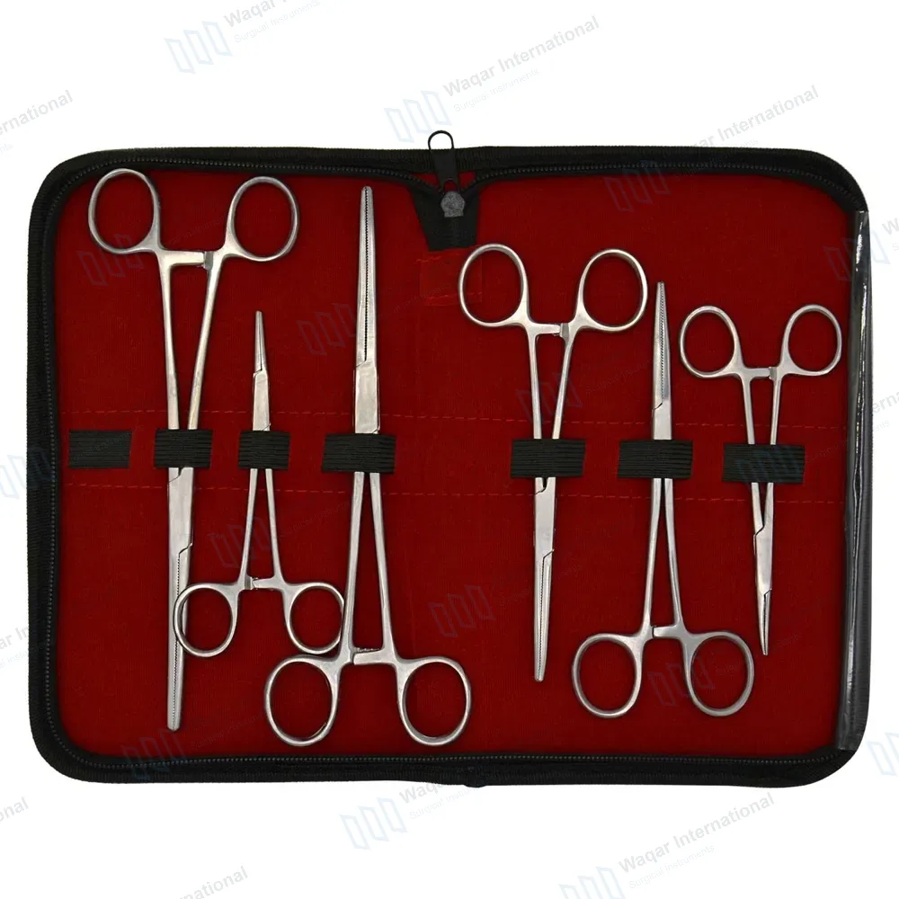6 Pcs Ultimate Hemostat Forceps Set 3.5″ 5.5″ & 7.25″ with Carrying Case
