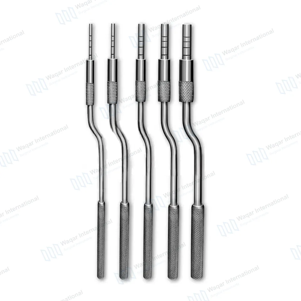 5 Pcs Sinus Lift Osteotomes Angled Adjustable Screw Concave Tip