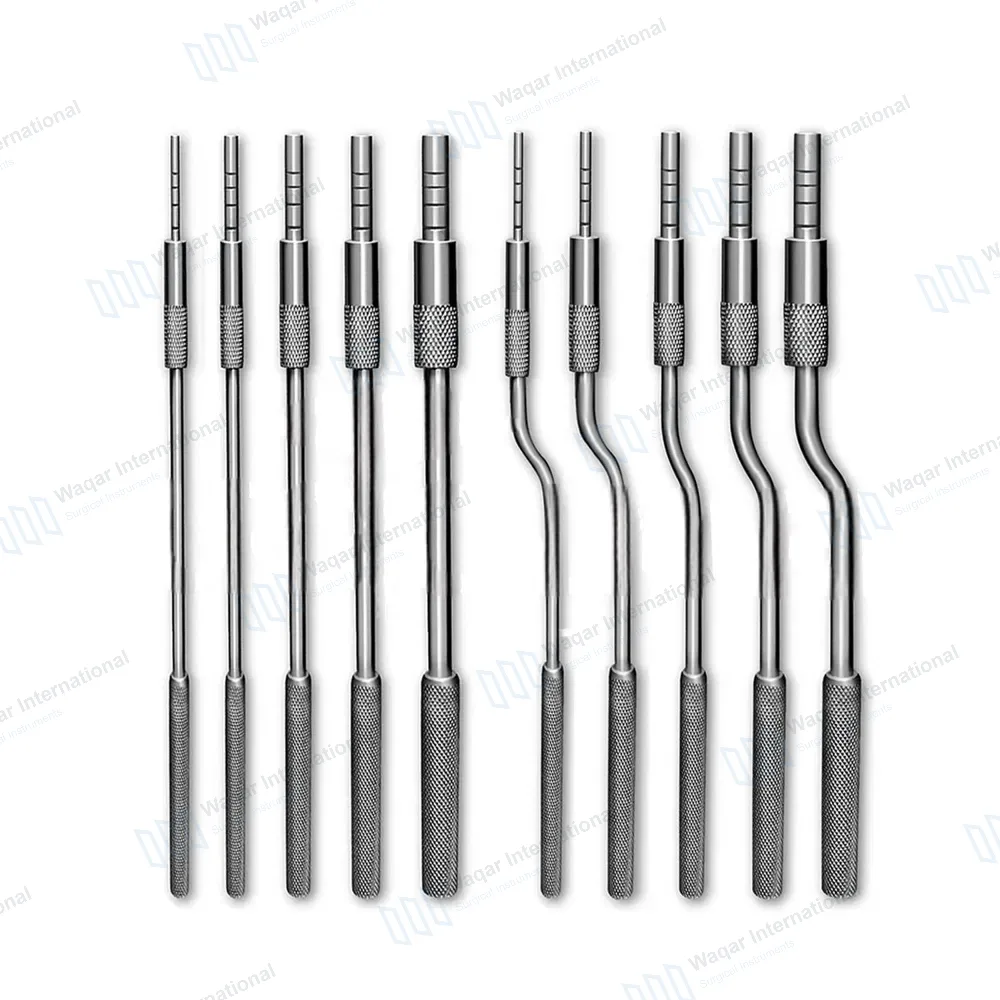 10 Pcs Sinus Osteotomes Straight+Angled Adjustable Screw Concave Tip