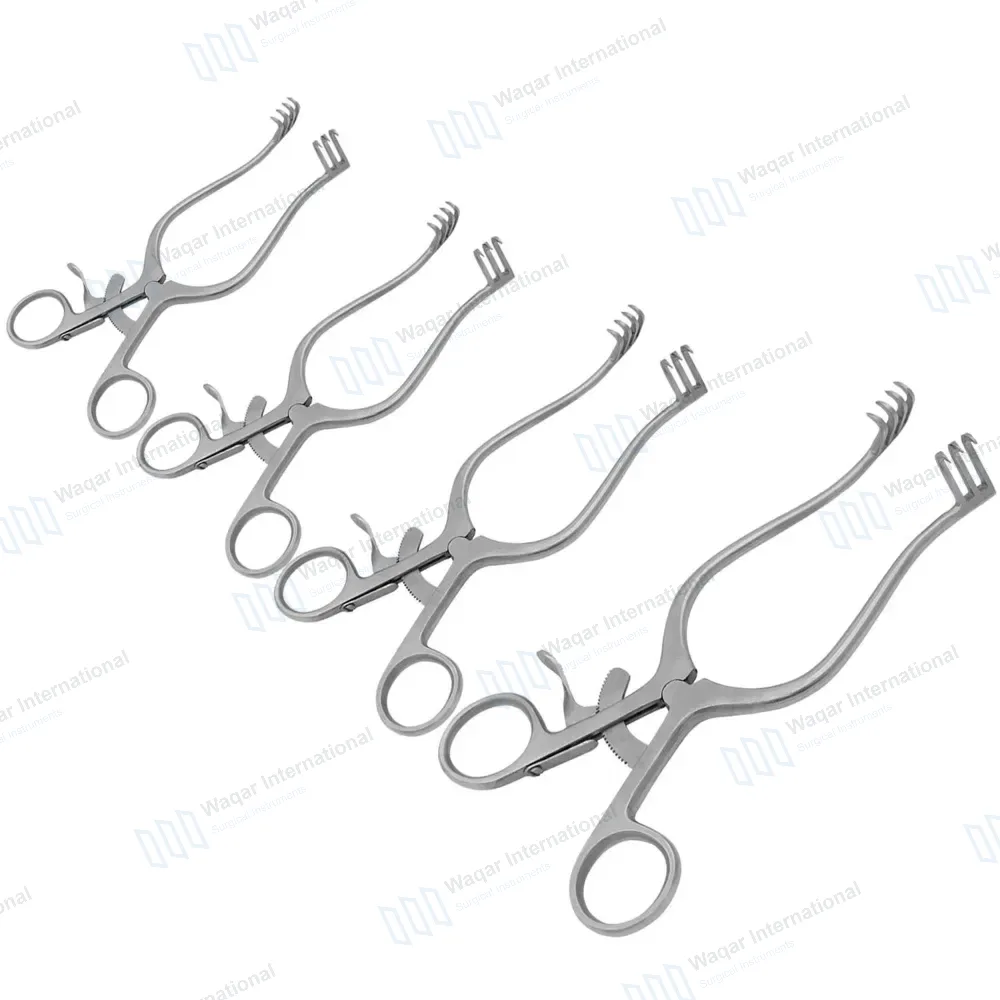 4 Pcs Weitlaner Retractor Set 5.5″, 6.5″, 8″ 9.5″ Sharp 3×4 Prong