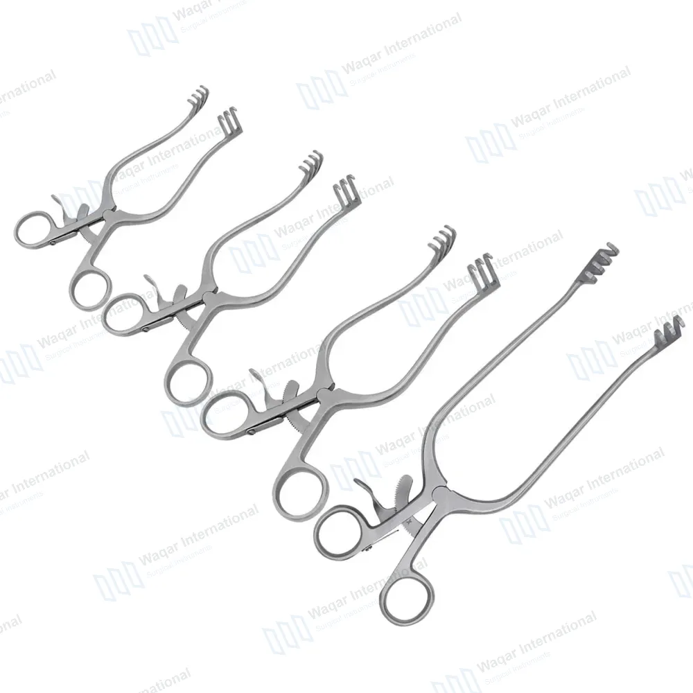 4 Pcs Weitlaner Retractor Set 5.5″, 6.5″, 8″ 9.5″ Blunt 3×4 Prong