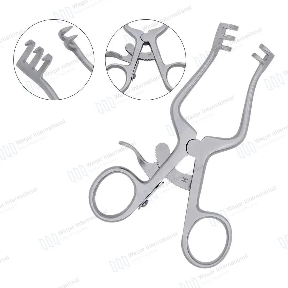 Weitlaner Retractor 2X3 Prong Sharp 4.5″