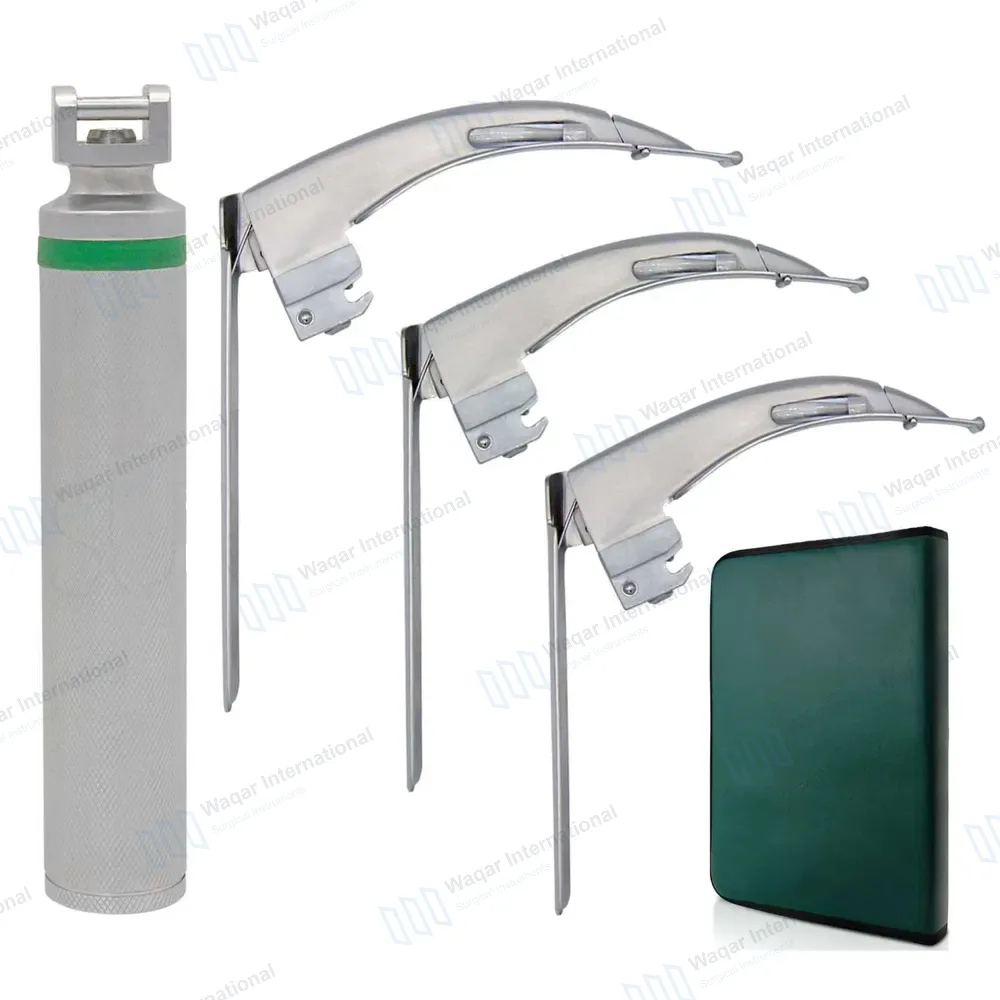 5 Pcs McCoy Flexi-Tip Fiber Optic Laryngoscope Set with Carrying Case