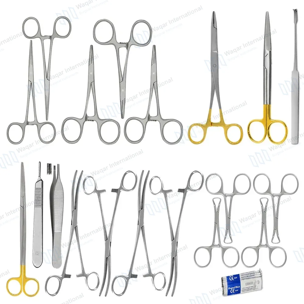 19 Pcs Veterinary General Surgery Kit with Scalpel Blades