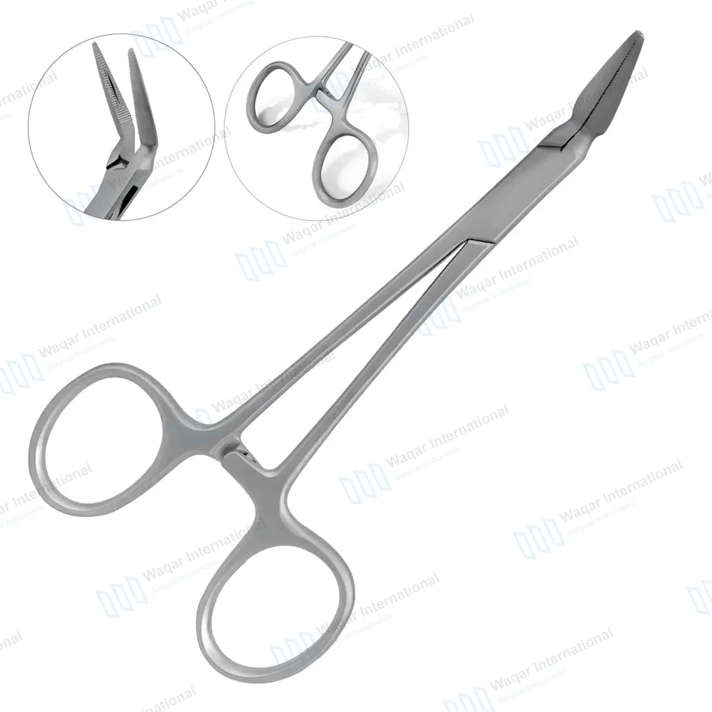 William Splinter Forceps 5.5″ (14cm) 90° Right Angle Pointed Serrated Tips
