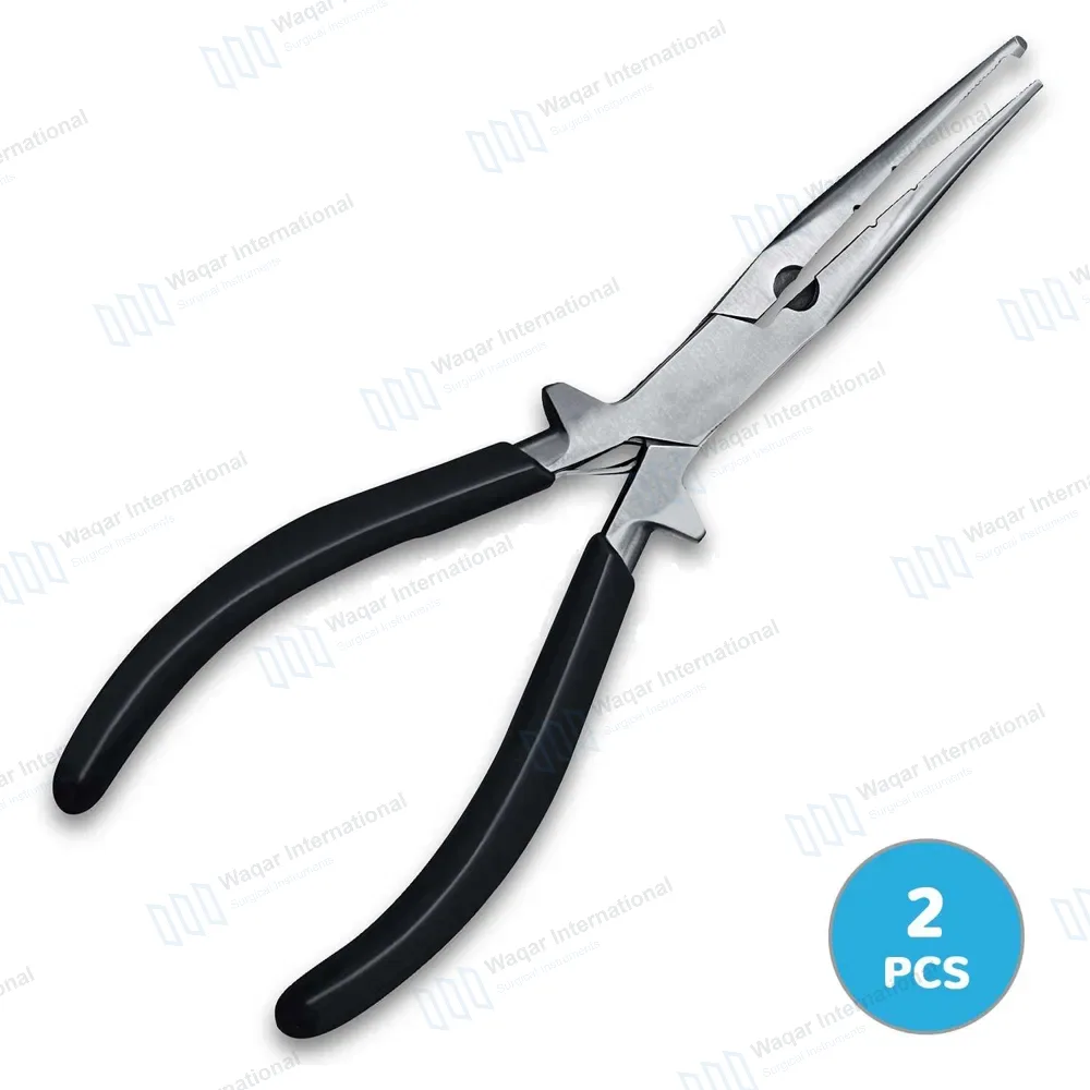 2 Pcs Fisherman Fishing Plier Set 8.5″ Fish Hook Remover Split Ring Plier