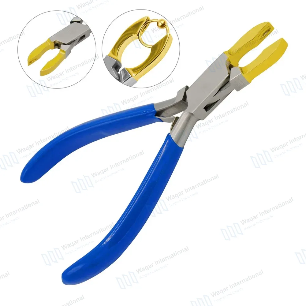 Ring Closing Plier 5.5″ Gold Jaws with Grip Handle