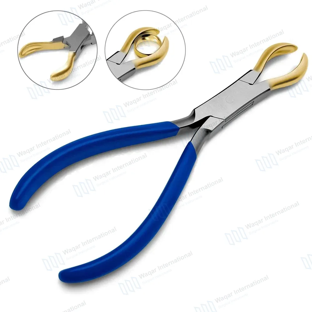 Ring Holding & Closing Pliers 6″ Gold Jaws with PVC Grip Handle