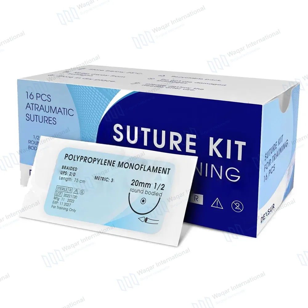 16 Pcs Atraumatic Sutures Practice Thread and Needle Pack