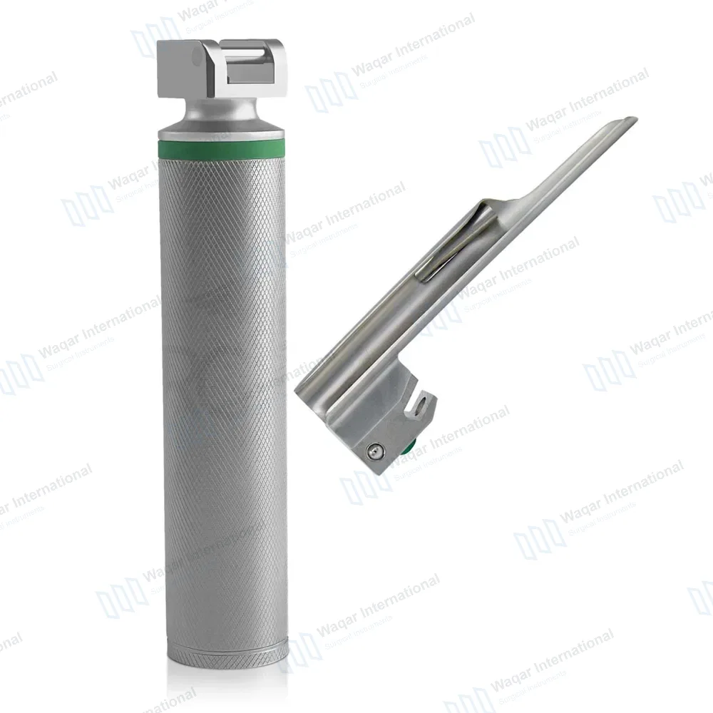 Fiber Optic Miller Blade #1 with Laryngoscope Medium Handle