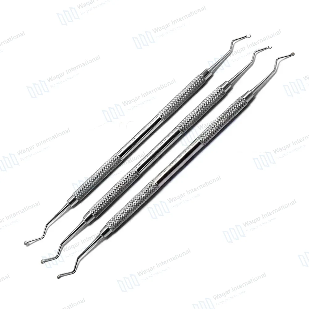 3 Pcs Dental Excavator Set 125/126, 127/128 & 129/130 Double Ended