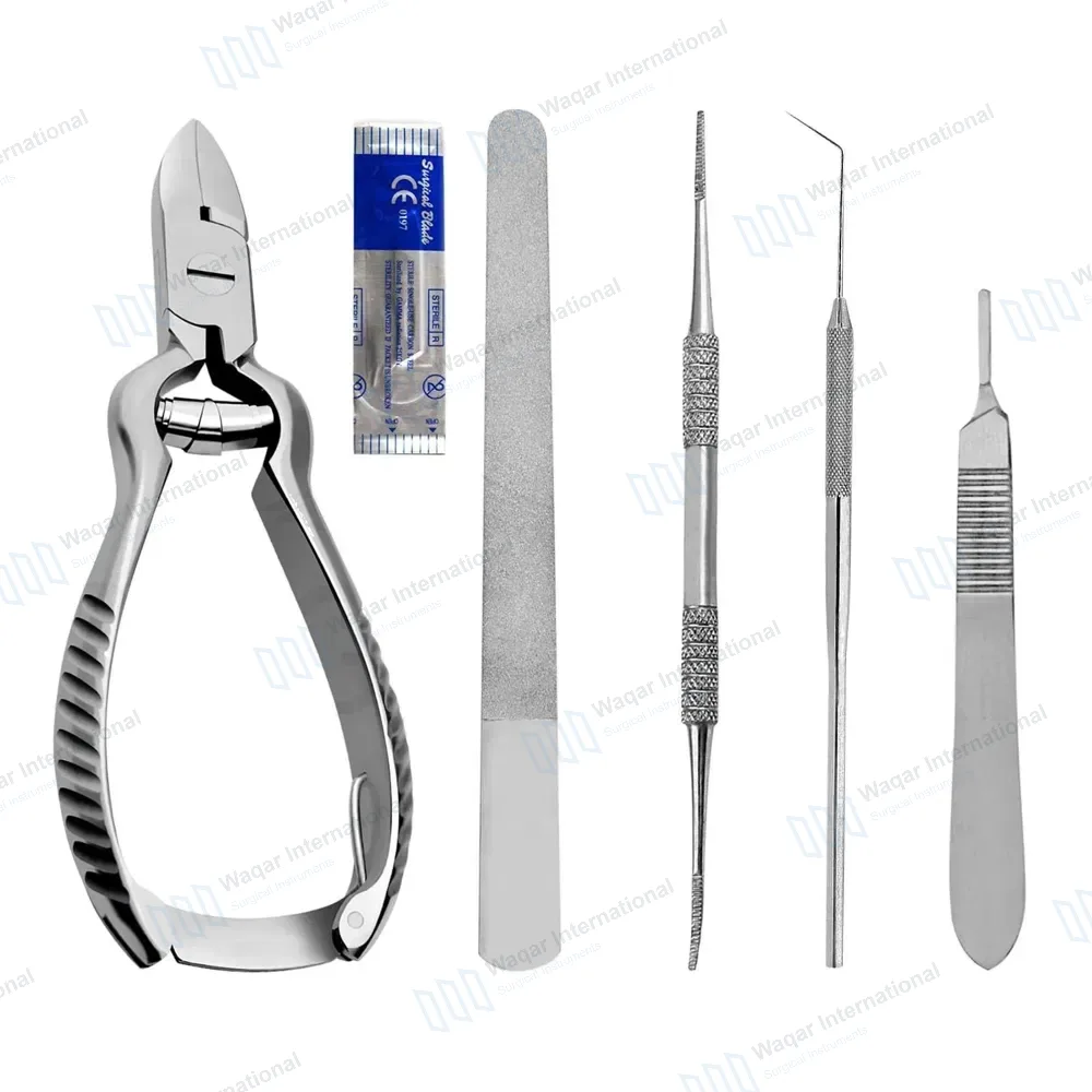 5 Pcs Podiatry Basic Pack with Barrel Spring Nail Nipper