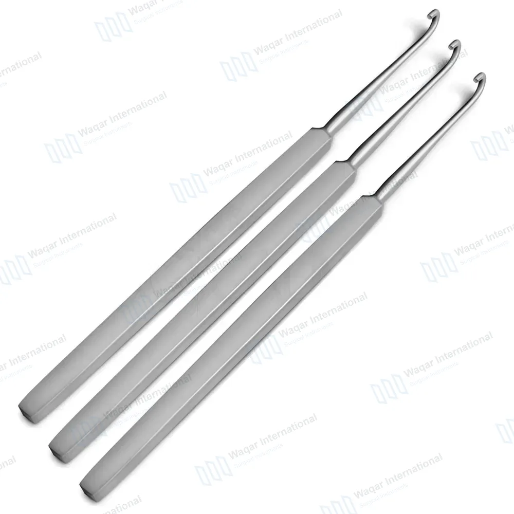 3 Pcs Graham Nerve Hook Blunt 6mm Deep 6.5″ Neurosurgical Instruments