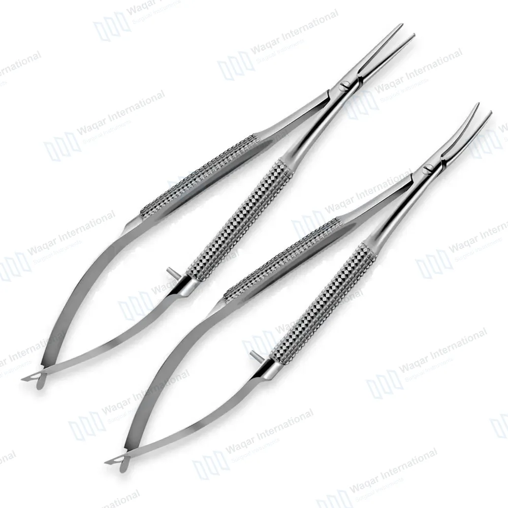 2 Barraquer Needle Holder 5″ Curved & Straight Smooth Jaws Non-Locking Handle