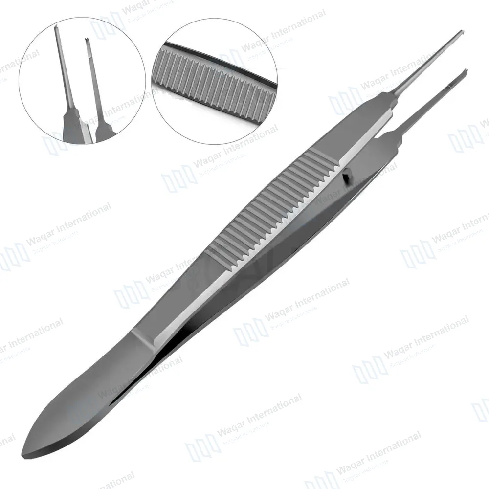 Castroviejo Suture Forceps 4″ 1×2 Teeth 0.6mm Straight Tip with Tying Platform