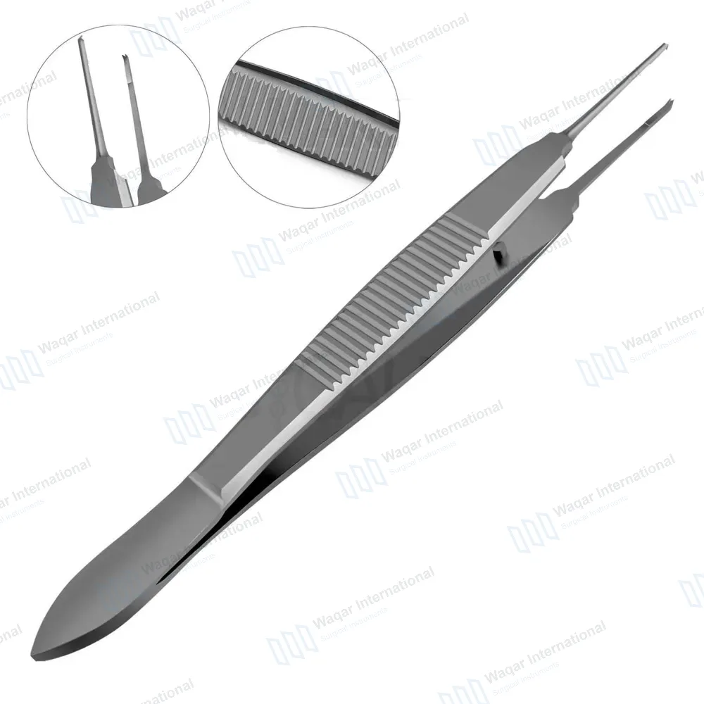 Castroviejo Suture Forceps 4″ 1×2 Teeth 0.5mm Straight Tip with Tying Platform
