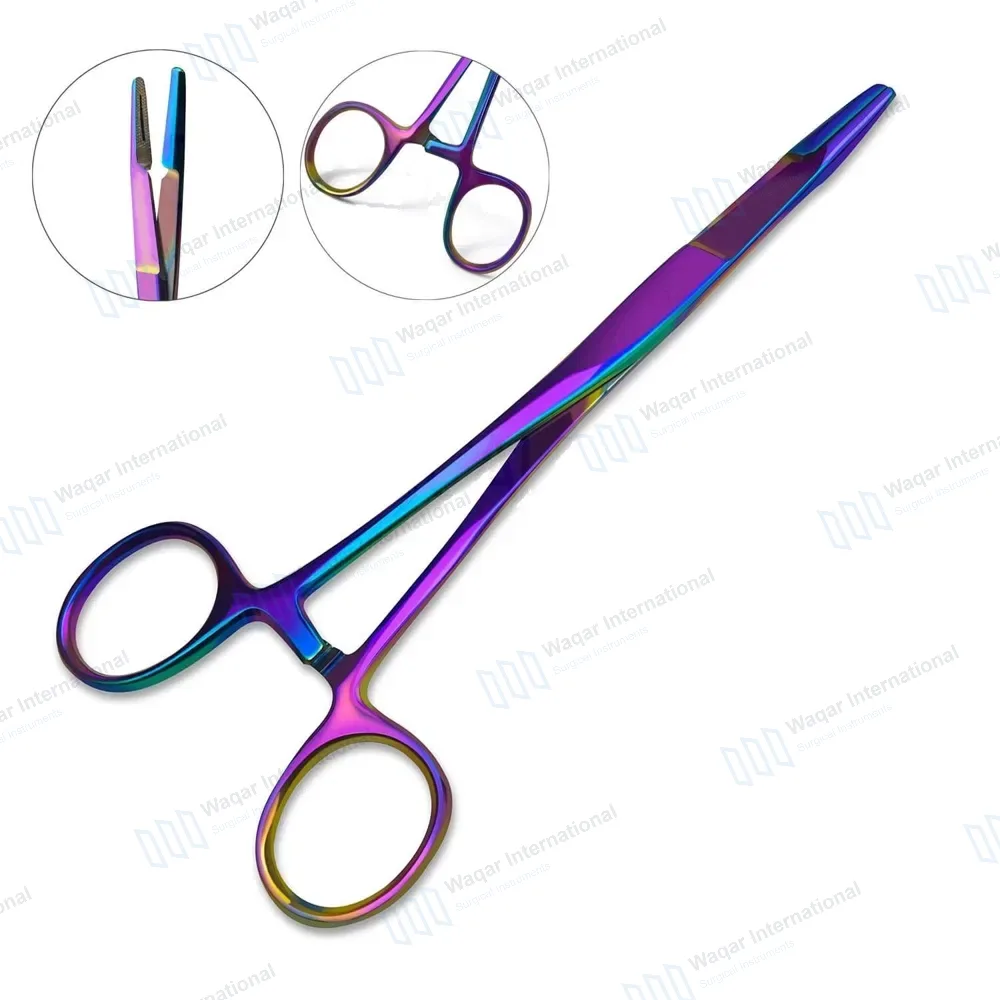 Olsen Hegar Suture Needle Holder Driver 6.5″ with Scissor – Rainbow Color