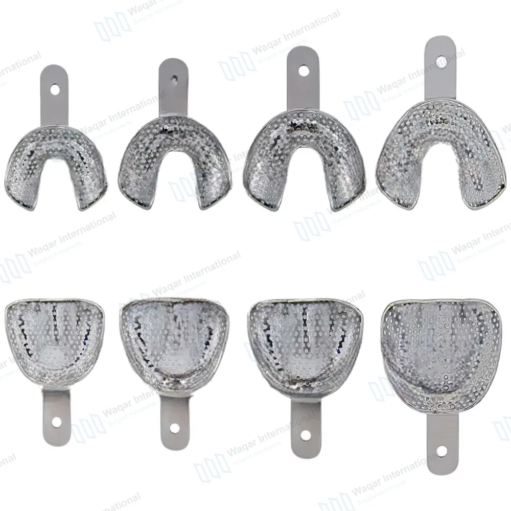 8 Impression Trays Perforated S, M, L & XL Upper Lower Edentulous Denture