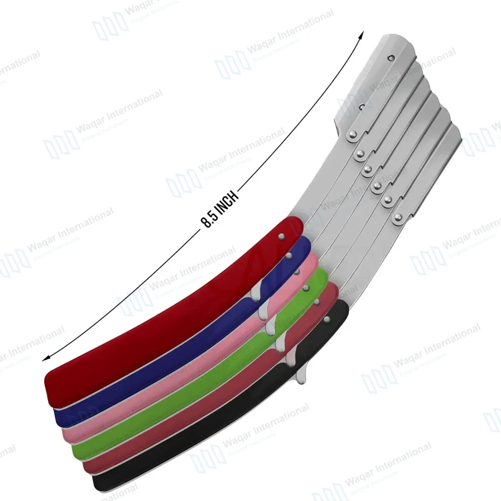 6 Pcs Straight Edge Barber Razors Set 8.5″ Salon Folding Shaving Razor