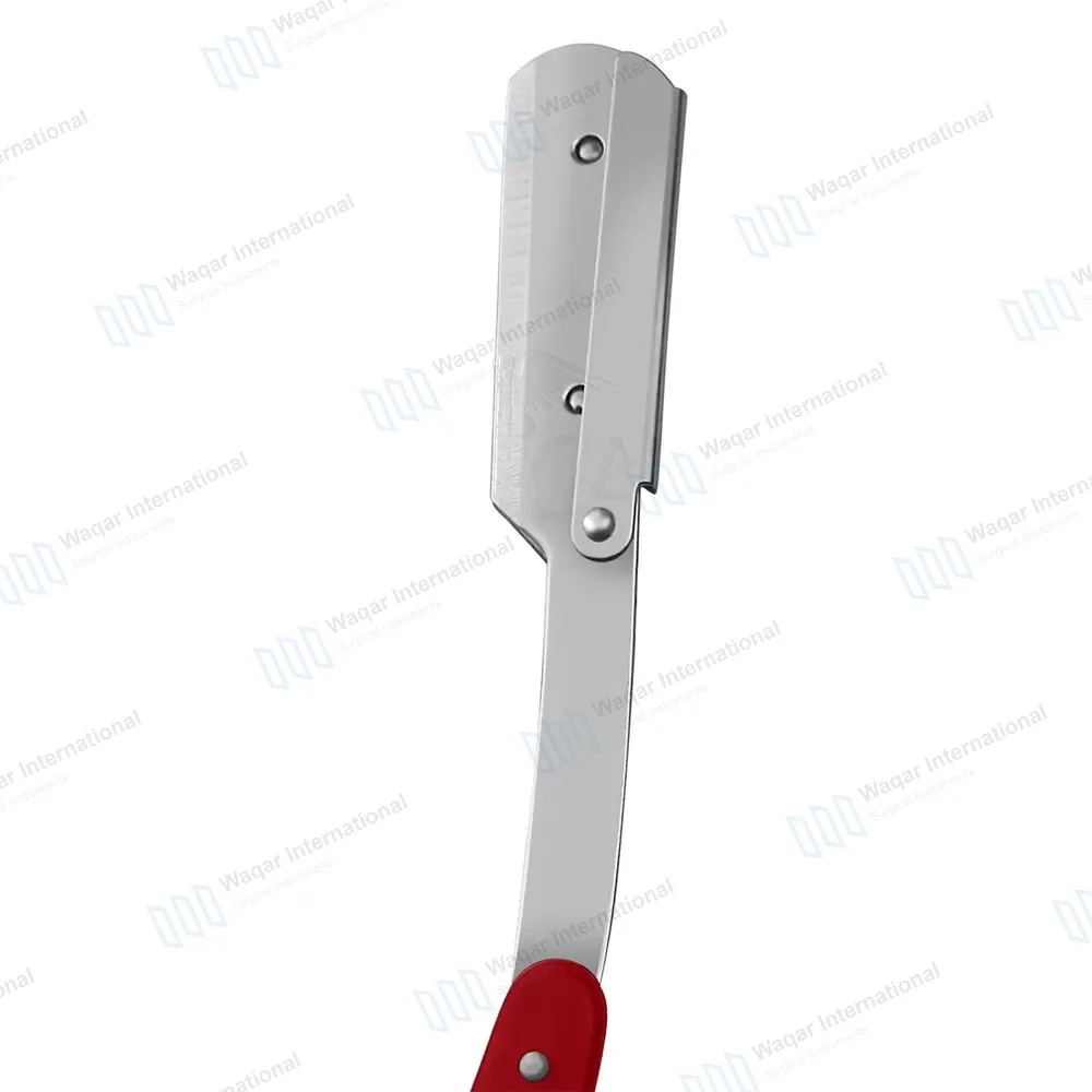 Straight Edge Barber Razor with 11 Double Edge Blades – Red