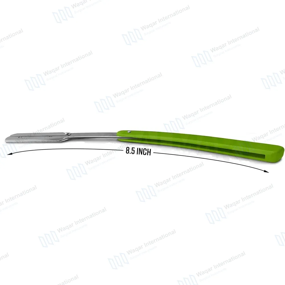 Straight Edge Barber Razor with 11 Double Edge Blades – Green