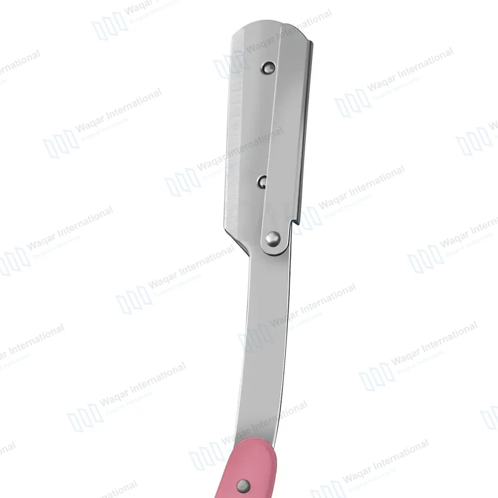 Straight Edge Barber Razor with 11 Double Edge Blades – Forested Pink