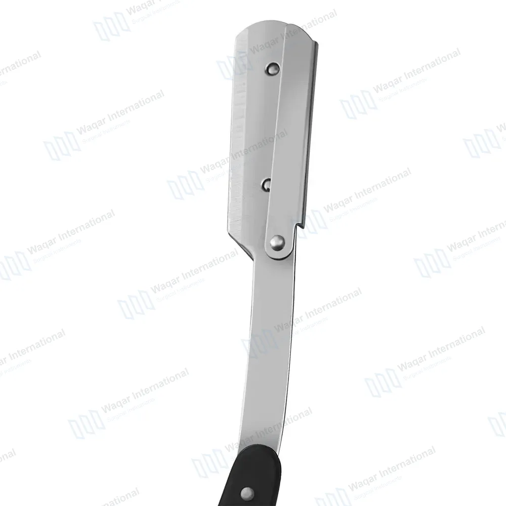 Straight Edge Barber Razor with 11 Double Edge Blades – Black