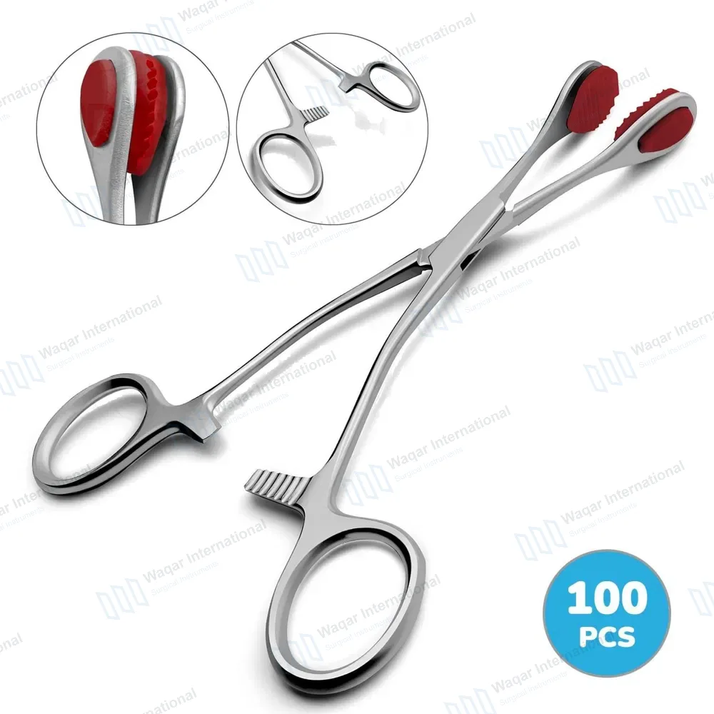 100 Pcs Young Tongue Seizing Forceps Set 6.5″