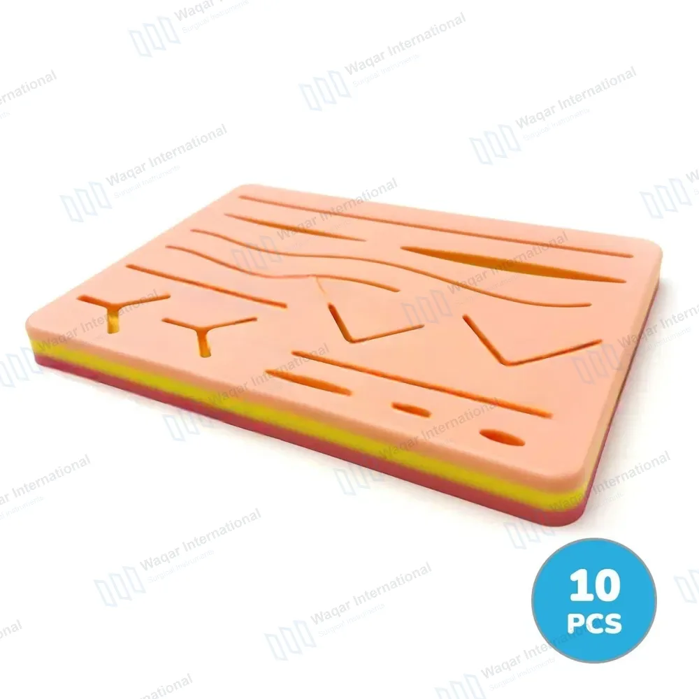 10 Pcs Medical Skin Suture Practice Silicone Pad Set