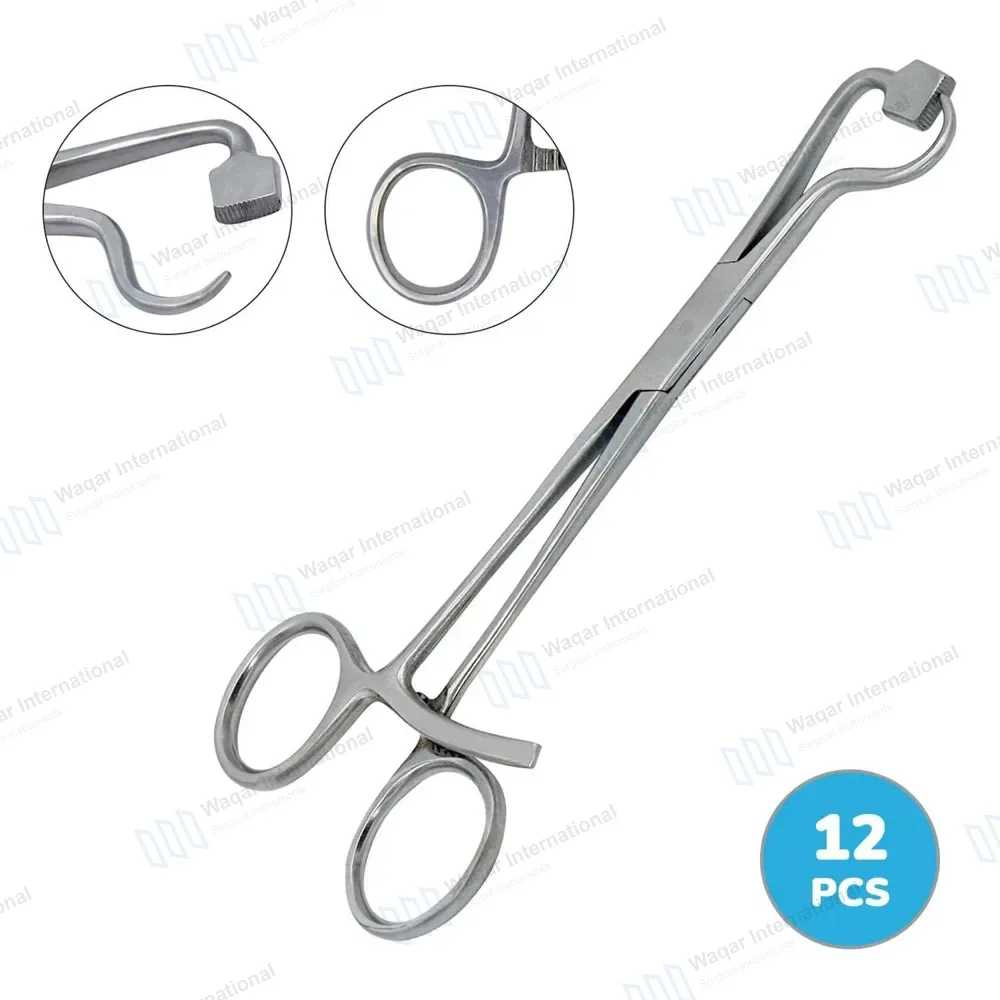 12 Pcs Plate & Bone Holding Forceps Set 5.5″