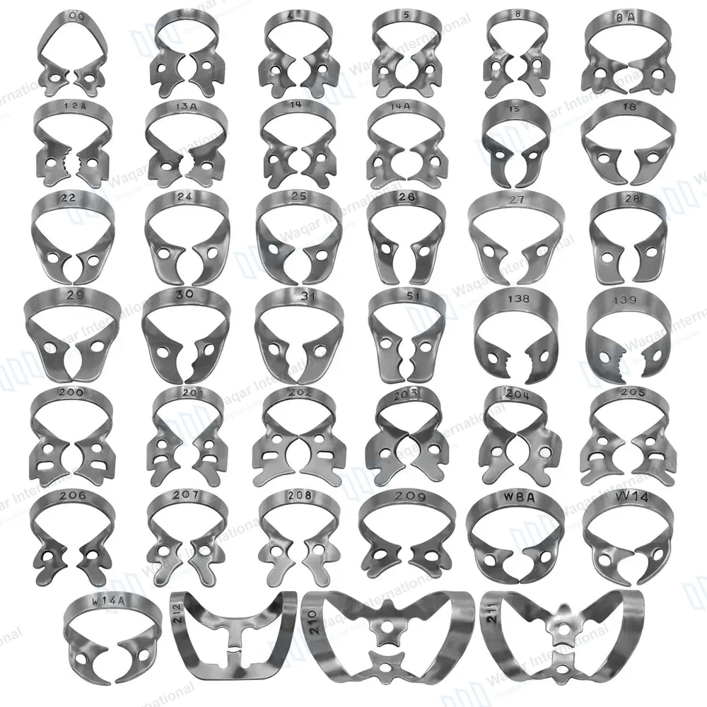 40 Pcs Endodontic Rubber Dam Clamps Set – Assorted