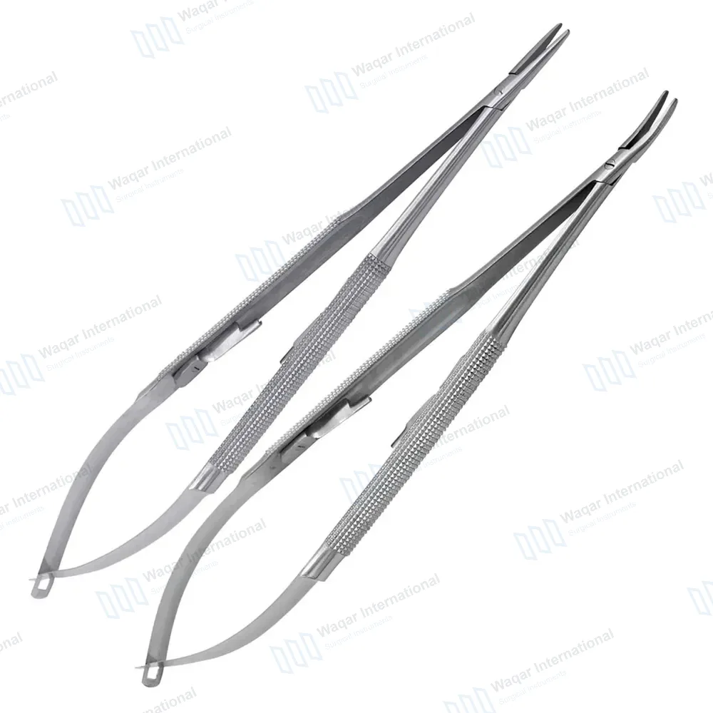 2 Castroviejo Needle Holder 7″ Straight & Curved Smooth Tip