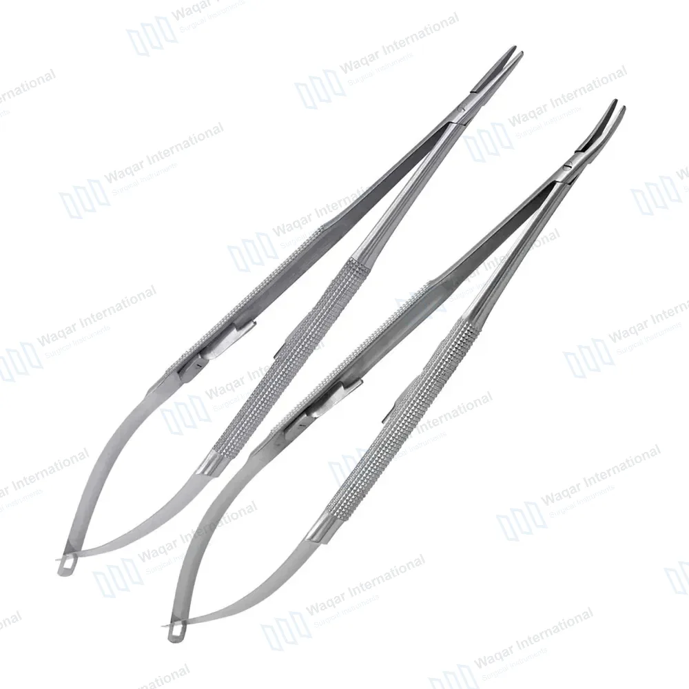 2 Castroviejo Needle Holder 6″ Straight & Curved Smooth Tip
