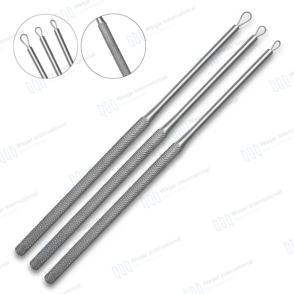 3 Pcs Billeau Ear Pick Ear Loop Curette Set Size #1, #2 & #3