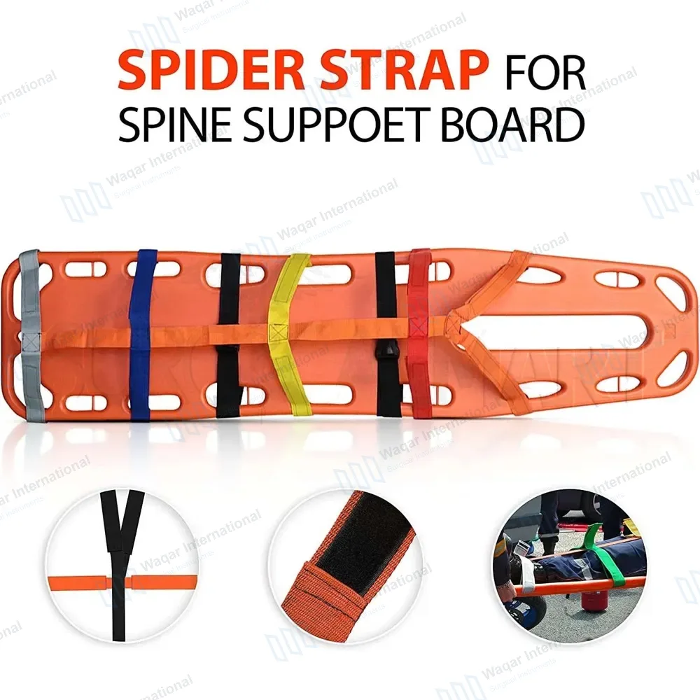 Backboard Color Coded Spider Straps for Spine Board Stretcher Immobilization