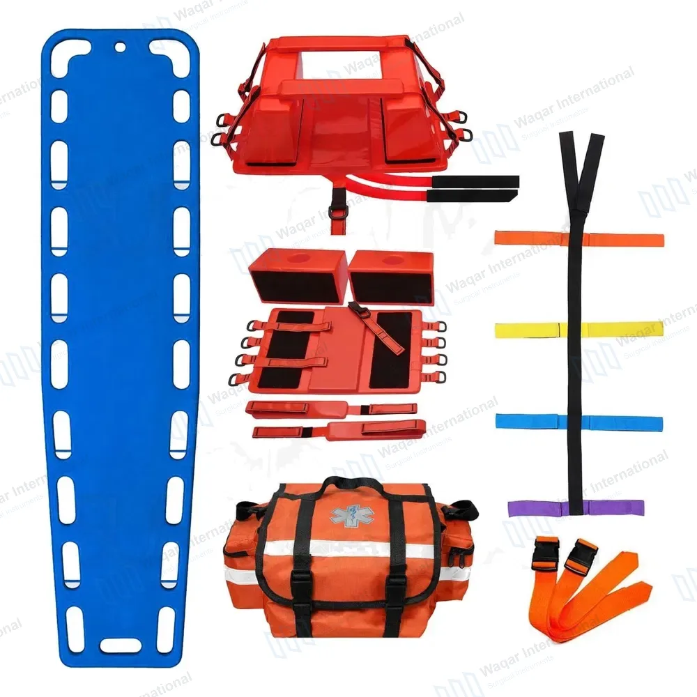 Blue EMT Backboard Spine Board Stretcher Immobilization Kit – Free Trauma Bag