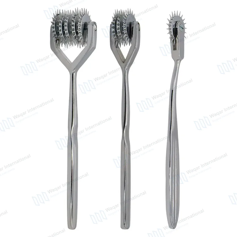 3 Wartenberg Neurological Pin Wheel Set 1, 3 & 5 Head Diagnostic Instrument